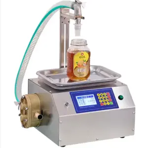 Semi Gear Pump Manual Liquid Honey Edible Oil Bottle Paste Weighing Filling Machine