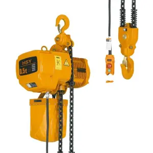 Construction Work HSY Type 1 Ton 380V 220V 60HZ 6m Crane Hoistlifting Machine Electric Chain Hoist