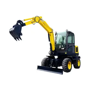 KM150 15 Ton Large Wheel Excavator Construction Equipment Wheeled Digging Crawler Excavator Yuchai Electric Engine