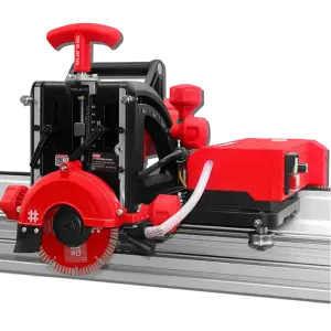 Portable 45 Degree Miter Vertical Cutter Machine with Rail Guide for Large Format Ceramic Tile Marble 220V