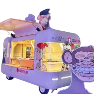 Food Truck With Full Kitchen Mobile Food Trailer Fully Equipped Street Catering Pizza Coffee Food Cart