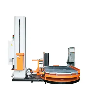 Smart Robot Portable Fully Automatic Conveyor Belt Mobile Turntable Flim Pre Stretching Pallet Stretch Wrapping Machine