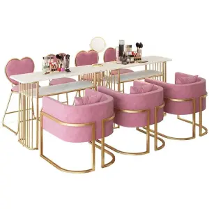 GM-07 Beauty Salon Metal Manicure Nail Table Double
