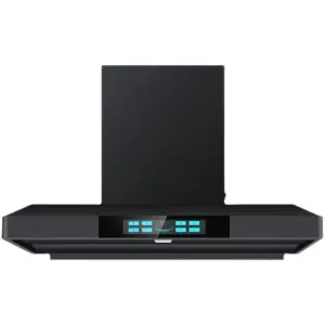 Black Crystal Glass Panel Commercial Range Hood Double Motor Large Suction Strong Smoking Machine