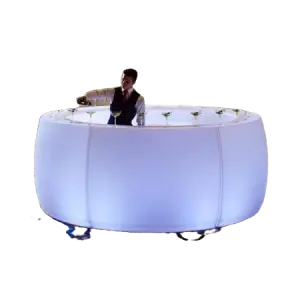 Glow Led Mobile Bar Led Bar Counter Portable Bar Counter Plastic White Modern Contemporary Commercial Furniture Bar Tables