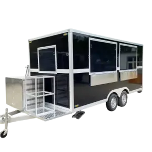 12ft Commercial Food Vans Concession Street Mobile Truck Cart Fast Food Trailer With Full Kitchen