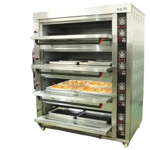 Commercial Bakery Equipment: 3-4 Decks Pizza Oven with Gas or Electric Power