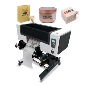 DOMSEM 30cm Dtf Uv Film Printer 3d Roll To Roll Direct To Film sticker Digital Inkjet Flatbed Uv Printer With Laminator