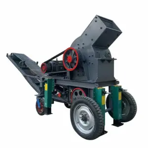 Mining Machinery Gold Ore Mine River Stone Crusher PC200x300 Hammer Crusher with Wheels and Conveyor