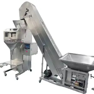 Semi-Automatic Food Grade Granules Filling Sealing Machine 2/4 Scales for Plastic Paper Glass Pouch/Bags Packaging