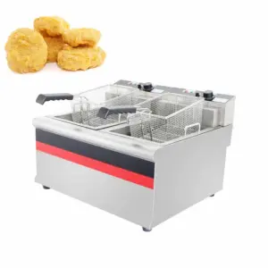 Commercial Large Capacity 10 Litres Stainless Steel Thermostat Electric Deep Fat Fryers Machine With Overheat Protection