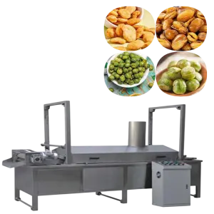 Industrial Continuous Stainless Steel Green Beans & Peanuts Fryer  Condition Peanut Peas Frying Machine