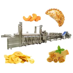 Industrial Continuous Fried Chicken Nugget Cracklings Skin Deep Fryer Machine Pork Rinds Frying Processing Line