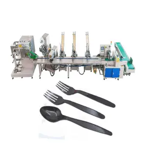Disposable Plastic Tableware Automatic Multi Function Wrapping Packaging Machine