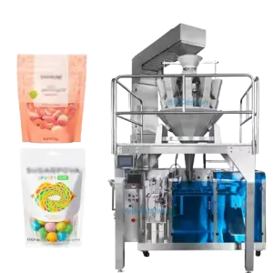 Multi Function Automatic Cotton Candy Sugar Packaging Machine Zipper Doypack Pouch Gummy Candy Filling Packing Machine