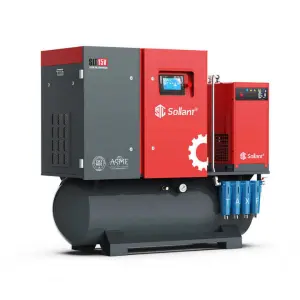 4-in-1 Industrial air Compressor 15KW 20hp Screw Air Compressor with air Dryer  Integrated Machines for Laser Cutting