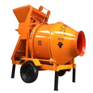 Haolu JZC450 Mobile Concrete Mixers   High Power Engine 450 Liter Roller Mixer Machinery Diesel Concrete Mixer