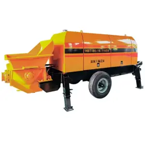 High Efficiency Horizontal Long Distance Mobile Concrete Mixer and Pump for Construction 80m3/h