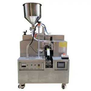 Semi Automatic Paste Products Gel Cream Lip Gloss Ultrasonic Plastic Tube Filling and Sealing Machine Sealer Cosmetic Tubes