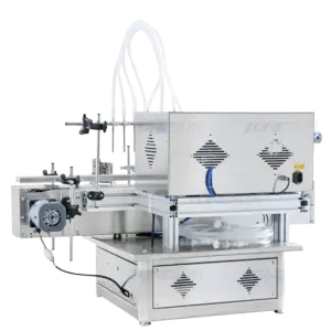 ZONESUN 4 Heads Automatic Desktop Juice Cosmetic Essential Oil Perfume Ink Solvent Filler Bottle Liquid Filling Machine