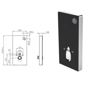 Universal Dual Flush CE Glass Concealed Toilet Cistern Water tank for Wall Hung Toilet