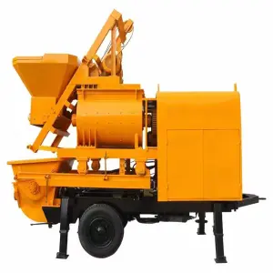 Construction Equipment Agitating Drum Cement Mixing Machine Movable Self Loading Concrete Drum Mixer With Pump