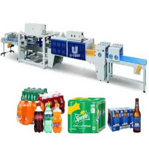 Full Automatic Pet Water Bottles Drinks Shrink Packing Machine PE Film Bottle Water Soda Beverage Shrink Wrapping Pack Machine