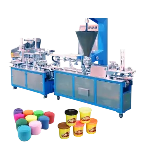 Automatic flour dough  play dough cup extruding filling capping packing machine