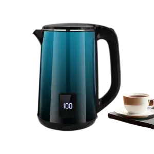 Gradient Green LED Digital Display Electric Water Kettle 1.5L Double Layer Tea Heater Smart Home Appliances for Kitchen