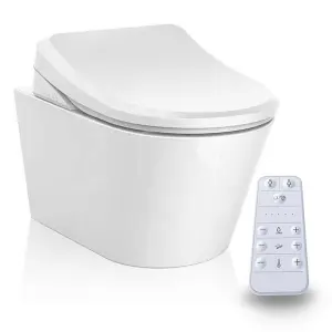 Electric Toilet Cover Seat Floor Mounted Elongated Smart Toilet Wider Seat