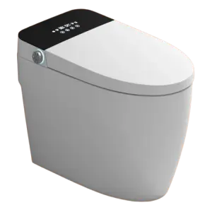 Male Female Floor-Mounted Water Spray Toilet Seat with Remote Control Elongated Bowl Shape Seat Heating Home Office Mobile