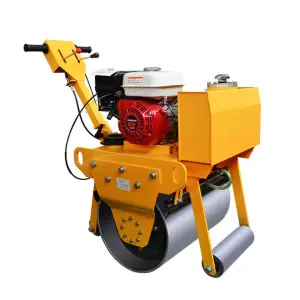 Gasoline Diesel Engine Vibration Electric Start Construction Tool Double Drum Compactor Mini Road Roller