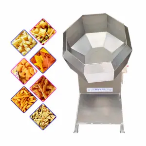 Octagonal Snack Food Seasoning Mixing Machine Puffed Corn Chips Flavoring Machine Peanut Sauce/Snack Food Seasoning Machine