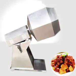 Corn Snack Automatic Tilt Feeding Mixing Vibrator Salt and Seasoning Applicator Machine