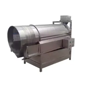 Industrial Use Revolving Automatic Discharging Peanut Popcorn Snack Food Flavoring Seasoning Coating Machine