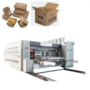 Automatic 3 4 Colors Carton Box Flexo Printer Slotter Die Cutting Cartoon Box Making Packaging Machine