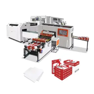 Full Automatic Roll to Sheet A3 Ream Sheet Size Cutter Production Line Cutting and Packaging A3 Paper Making Machine