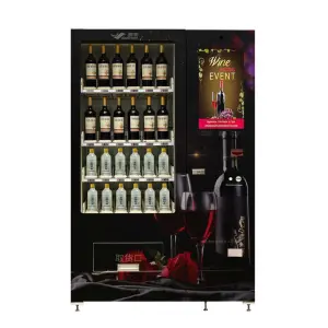 Stainless Steel Lift Whisky Champagne Red Wine Glass Vending Machine Wine Cooler