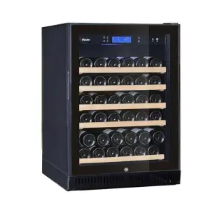 Wine Fridge Small Wine Chiller for 40 Bottles with Beech Wood Shelf