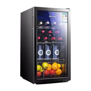 90L Small Table Mini Display Fridge for Office/Home/Apartment Drinks/Soda with Glass Door Wine Cooler Cabinet Wine Chiller 220v