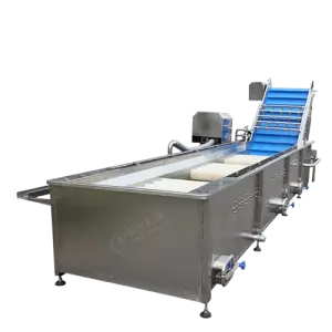 Leadworld 304 Stainless Steel Double Tank Bubble Ozone Vegetable Mesh Chain Washing Machine Small Fruit Washing Machine Hine