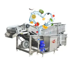Industrial Vegetable Fruit Washing Machine Leaf Vegetables Cabbage Bubble Washing Machine