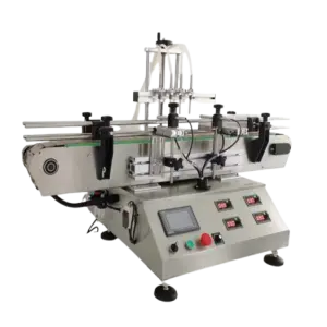 Automatic Desktop Piston Pump Wine Bottle Liquid Filling Capping and Labeling Machine