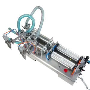 30-300ml Wine Soymilk Milk Tea Coffee Liquid Watery Drink Automatic Piston Pneumatic Double Head Dispensing Filling Machine