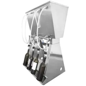4 Spout Gravity Filling Machine for Wines, Spirits and Fruit Juices in to Glass or Plastic Bottles