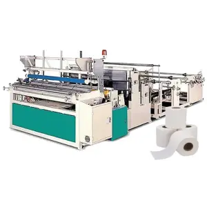 Complete Full Automatic Toilet Paper Machine Production Line / Toilet Tissue Paper Product Making Machine