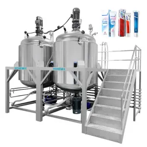Toothpaste Mixing Making Machine Vacuum Emulsifier Production Line Machinery Combination Pot