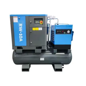 11KW 10Bar Four in One Screw Air Compressor 3 Phase With Air Dryer 500 Litres for Industrial Use