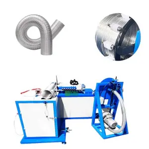 PAD-300 Pure Aluminum Foil Flexible 4/7/9 Corrugations Duct Forming Machine With Auto-cutter and Compressor