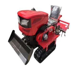 DC-45 Rural Management Machine with Bulldozer shovel, Rotary Tiller, Cropper, Backfilling Machine & Ditching Machine.